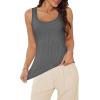 imageWIHOLL Womens Ribbed Tank Tops 2025 Summer Scoop Neck Slim Fitted Tops Casual Basic Knit Sleeveless ShirtsDgrey
