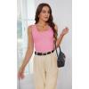 imageWIHOLL Womens Ribbed Tank Tops 2025 Summer Scoop Neck Slim Fitted Tops Casual Basic Knit Sleeveless ShirtsEhot Pink