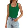 imageWIHOLL Womens Ribbed Tank Tops 2025 Summer Scoop Neck Slim Fitted Tops Casual Basic Knit Sleeveless ShirtsGreen