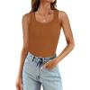 imageWIHOLL Womens Ribbed Tank Tops 2025 Summer Scoop Neck Slim Fitted Tops Casual Basic Knit Sleeveless ShirtsKbrown