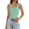 imageWIHOLL Womens Ribbed Tank Tops 2025 Summer Scoop Neck Slim Fitted Tops Casual Basic Knit Sleeveless ShirtsLight Green