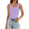imageWIHOLL Womens Ribbed Tank Tops 2025 Summer Scoop Neck Slim Fitted Tops Casual Basic Knit Sleeveless ShirtsPurple