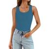 imageWIHOLL Womens Ribbed Tank Tops 2025 Summer Scoop Neck Slim Fitted Tops Casual Basic Knit Sleeveless ShirtsSmoky Blue