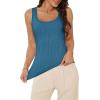 imageWIHOLL Womens Ribbed Tank Tops 2025 Summer Scoop Neck Slim Fitted Tops Casual Basic Knit Sleeveless ShirtsSmoky Blue