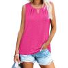 imageWIHOLL Womens Tank Tops Loose Fit Casual Sleeveless Tops Keyhole Neck Trendy Summer Tops Flowy Clothes Outfits 2025Hot Pink