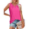 imageWIHOLL Womens Tank Tops Loose Fit Casual Sleeveless Tops Keyhole Neck Trendy Summer Tops Flowy Clothes Outfits 2025Hot Pink
