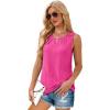 imageWIHOLL Womens Tank Tops Loose Fit Casual Sleeveless Tops Keyhole Neck Trendy Summer Tops Flowy Clothes Outfits 2025Hot Pink