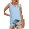 imageWIHOLL Womens Tank Tops Loose Fit Casual Sleeveless Tops Keyhole Neck Trendy Summer Tops Flowy Clothes Outfits 2025Light Blue