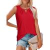 imageWIHOLL Womens Tank Tops Loose Fit Casual Sleeveless Tops Keyhole Neck Trendy Summer Tops Flowy Clothes Outfits 2025Red