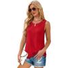 imageWIHOLL Womens Tank Tops Loose Fit Casual Sleeveless Tops Keyhole Neck Trendy Summer Tops Flowy Clothes Outfits 2025Red