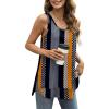 imageWIHOLL Loose Fit Tank Tops for Women Scoop Neck Summer Side Split Sleeveless Shirts 2025 FashionGstripe Print