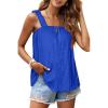 imageWIHOLL Tank Tops for Women Square Neck Loose Fit Sleeveless Tops Cute Summer