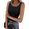 imageWIHOLL Womens Ribbed Tank Tops 2025 Summer Scoop Neck Slim Fitted Tops Casual Basic Knit Sleeveless ShirtsAblack