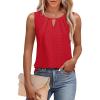 imageWIHOLL Womens Tank Tops Loose Fit Casual Sleeveless Tops Keyhole Neck Trendy Summer Tops Flowy Clothes Outfits 2025Red