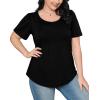 imageWIHOLL Short Sleeve Shirts for Women Summer Dressy Casual Tops Pleated Front01black