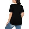 imageWIHOLL Short Sleeve Shirts for Women Summer Dressy Casual Tops Pleated Front01black