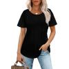 imageWIHOLL Short Sleeve Shirts for Women Summer Dressy Casual Tops Pleated Front01black