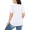 imageWIHOLL Short Sleeve Shirts for Women Summer Dressy Casual Tops Pleated Front02white