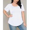 imageWIHOLL Short Sleeve Shirts for Women Summer Dressy Casual Tops Pleated Front02white