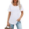 imageWIHOLL Short Sleeve Shirts for Women Summer Dressy Casual Tops Pleated Front02white