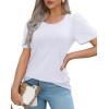 imageWIHOLL Short Sleeve Shirts for Women Summer Dressy Casual Tops Pleated Front02white