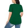 imageWIHOLL Short Sleeve Shirts for Women Summer Dressy Casual Tops Pleated Front03green