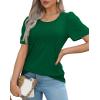 imageWIHOLL Short Sleeve Shirts for Women Summer Dressy Casual Tops Pleated Front03green