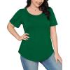 imageWIHOLL Short Sleeve Shirts for Women Summer Dressy Casual Tops Pleated Front03green
