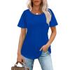 imageWIHOLL Short Sleeve Shirts for Women Summer Dressy Casual Tops Pleated Front04blue