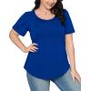 imageWIHOLL Short Sleeve Shirts for Women Summer Dressy Casual Tops Pleated Front04blue