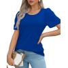 imageWIHOLL Short Sleeve Shirts for Women Summer Dressy Casual Tops Pleated Front04blue