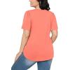 imageWIHOLL Short Sleeve Shirts for Women Summer Dressy Casual Tops Pleated Front05coral