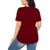 imageWIHOLL Short Sleeve Shirts for Women Summer Dressy Casual Tops Pleated Front06red