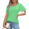 imageWIHOLL Short Sleeve Shirts for Women Summer Dressy Casual Tops Pleated Front07aqua
