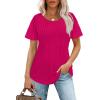 imageWIHOLL Short Sleeve Shirts for Women Summer Dressy Casual Tops Pleated Front08hot Pink