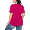 imageWIHOLL Short Sleeve Shirts for Women Summer Dressy Casual Tops Pleated Front08hot Pink