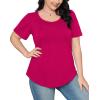 imageWIHOLL Short Sleeve Shirts for Women Summer Dressy Casual Tops Pleated Front08hot Pink