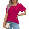 imageWIHOLL Short Sleeve Shirts for Women Summer Dressy Casual Tops Pleated Front08hot Pink
