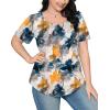 imageWIHOLL Short Sleeve Shirts for Women Summer Dressy Casual Tops Pleated Front2multi Teal