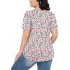 imageWIHOLL Short Sleeve Shirts for Women Summer Dressy Casual Tops Pleated Front3floral Pink