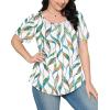 imageWIHOLL Short Sleeve Shirts for Women Summer Dressy Casual Tops Pleated Front4white Print