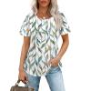 imageWIHOLL Short Sleeve Shirts for Women Summer Dressy Casual Tops Pleated Front4white Print