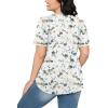 imageWIHOLL Short Sleeve Shirts for Women Summer Dressy Casual Tops Pleated Front5floral White