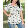 imageWIHOLL Short Sleeve Shirts for Women Summer Dressy Casual Tops Pleated Front5floral White