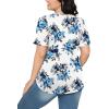 imageWIHOLL Short Sleeve Shirts for Women Summer Dressy Casual Tops Pleated Front6blue Rose