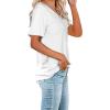 imageWIHOLL Women Summer T Shirts Short Sleeve Rounded V Neck Pocket Tee Tops00white