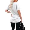 imageWIHOLL Women Summer T Shirts Short Sleeve Rounded V Neck Pocket Tee Tops00white