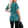 imageWIHOLL Women Summer T Shirts Short Sleeve Rounded V Neck Pocket Tee Tops1aqua