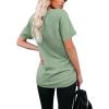 imageWIHOLL Women Summer T Shirts Short Sleeve Rounded V Neck Pocket Tee Tops1qsage Green