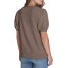 imageWIHOLL Womens Puff Short Sleeve Sweater 2025 Spring Summer Tops Trendy Business Casual Outfits Work Blouses ClothesCoffee